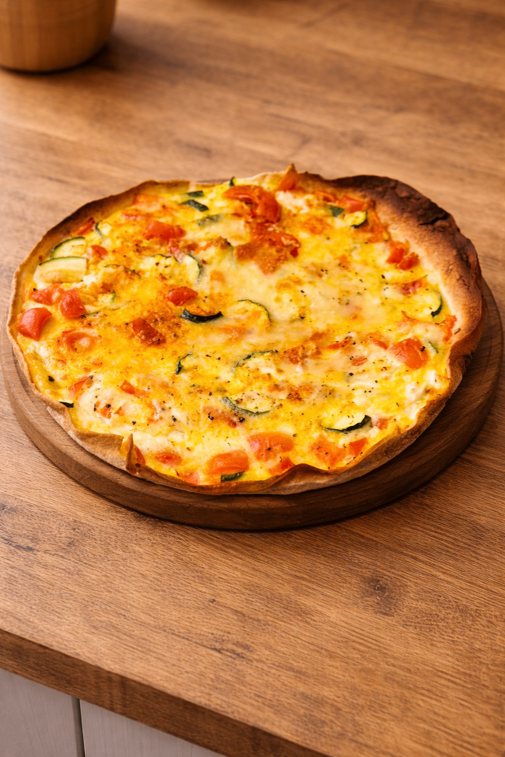 Ovnbagt tortilla med grøntsager
