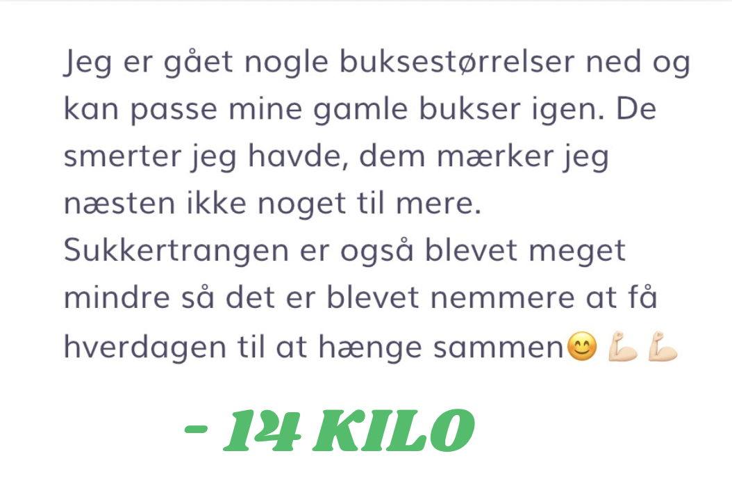 Klient resultat: 14 kilo